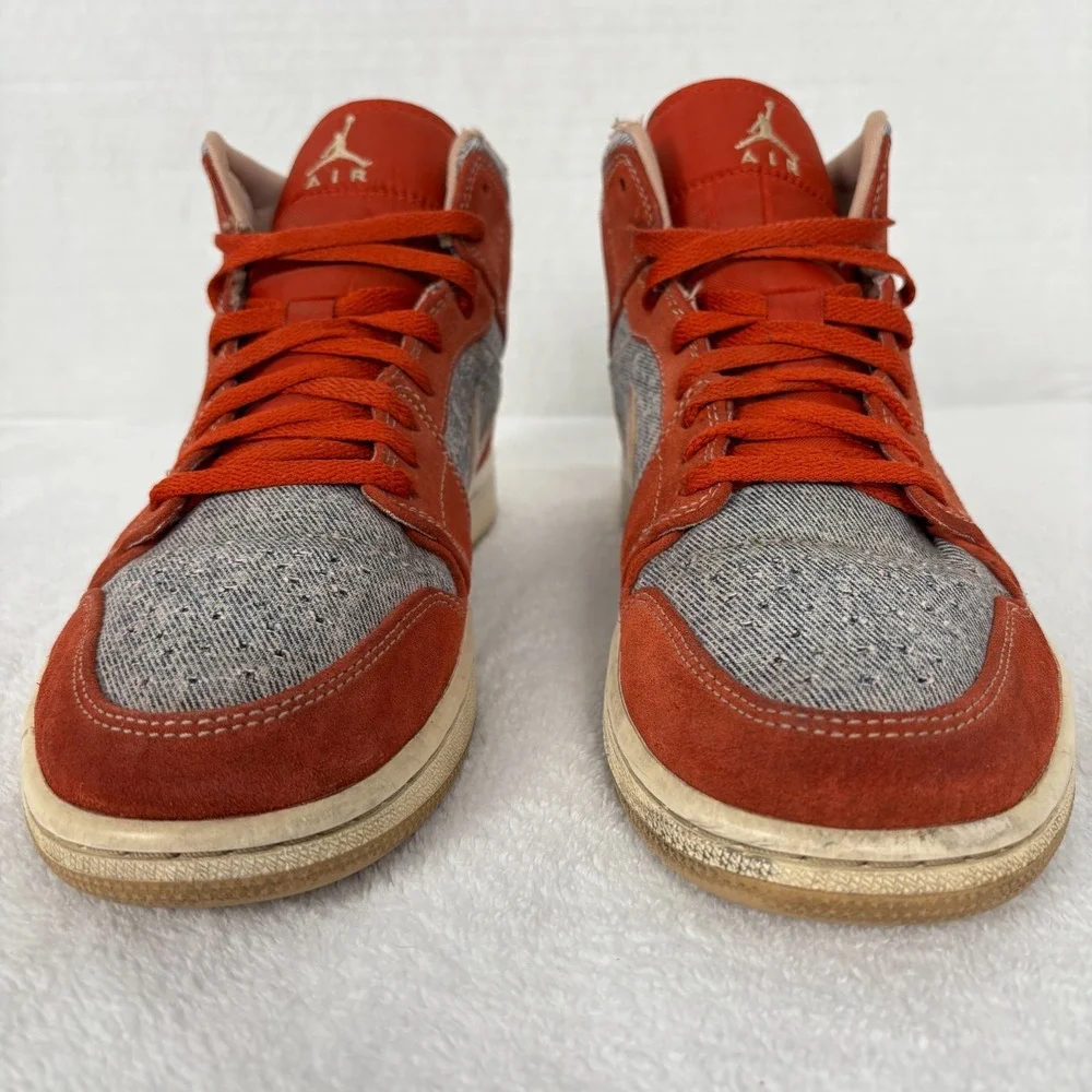 Nike Air Jordan 1 Mid SE Men's Size 10 US DM4352-600 Denim Red‎ Cinnabar Hemp